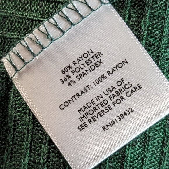 ModCloth Hunter Green Ribbed Peter Pan Sweater Dress, long sleeves. Size S - Picture 6 of 7